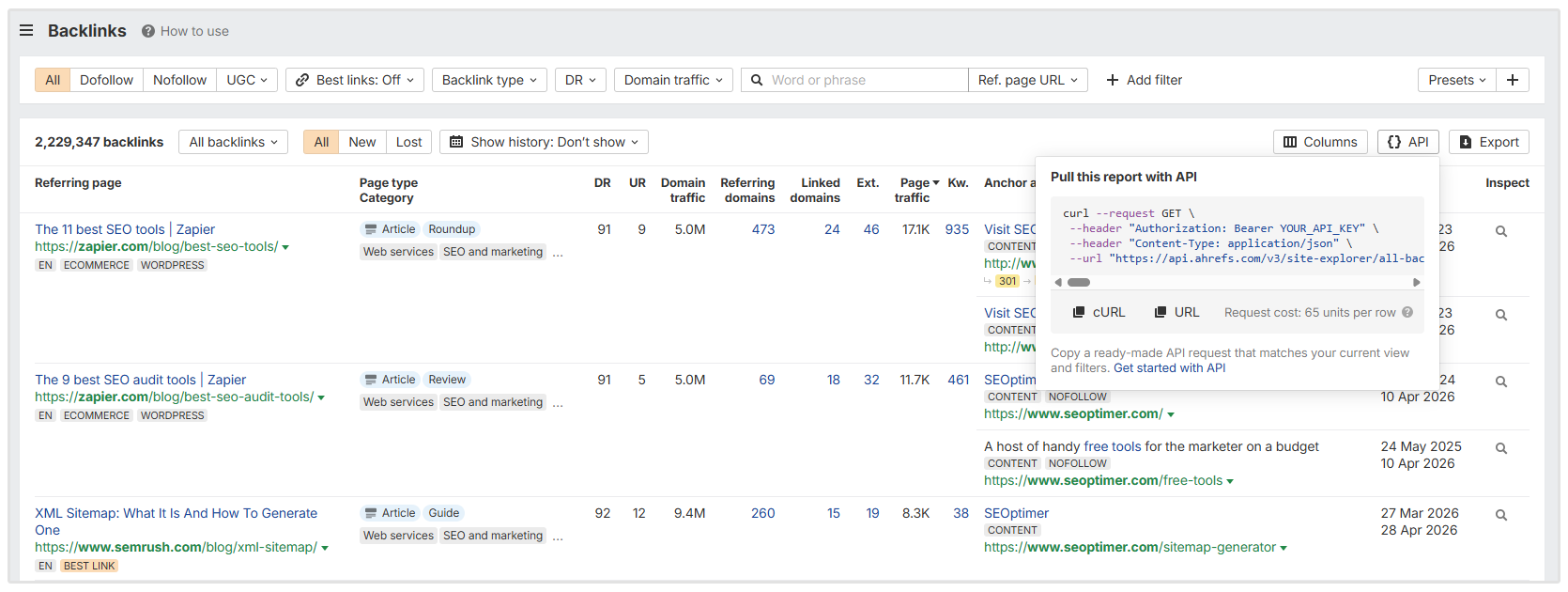 Ahrefs API